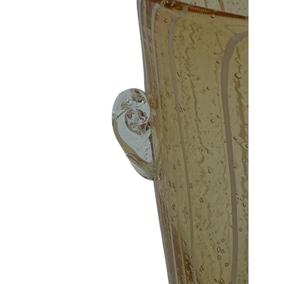 Vinini Disaronno Amber Murano Hand Blown Murano Glass Ice Bucket Stripes - Picture 6 of 8